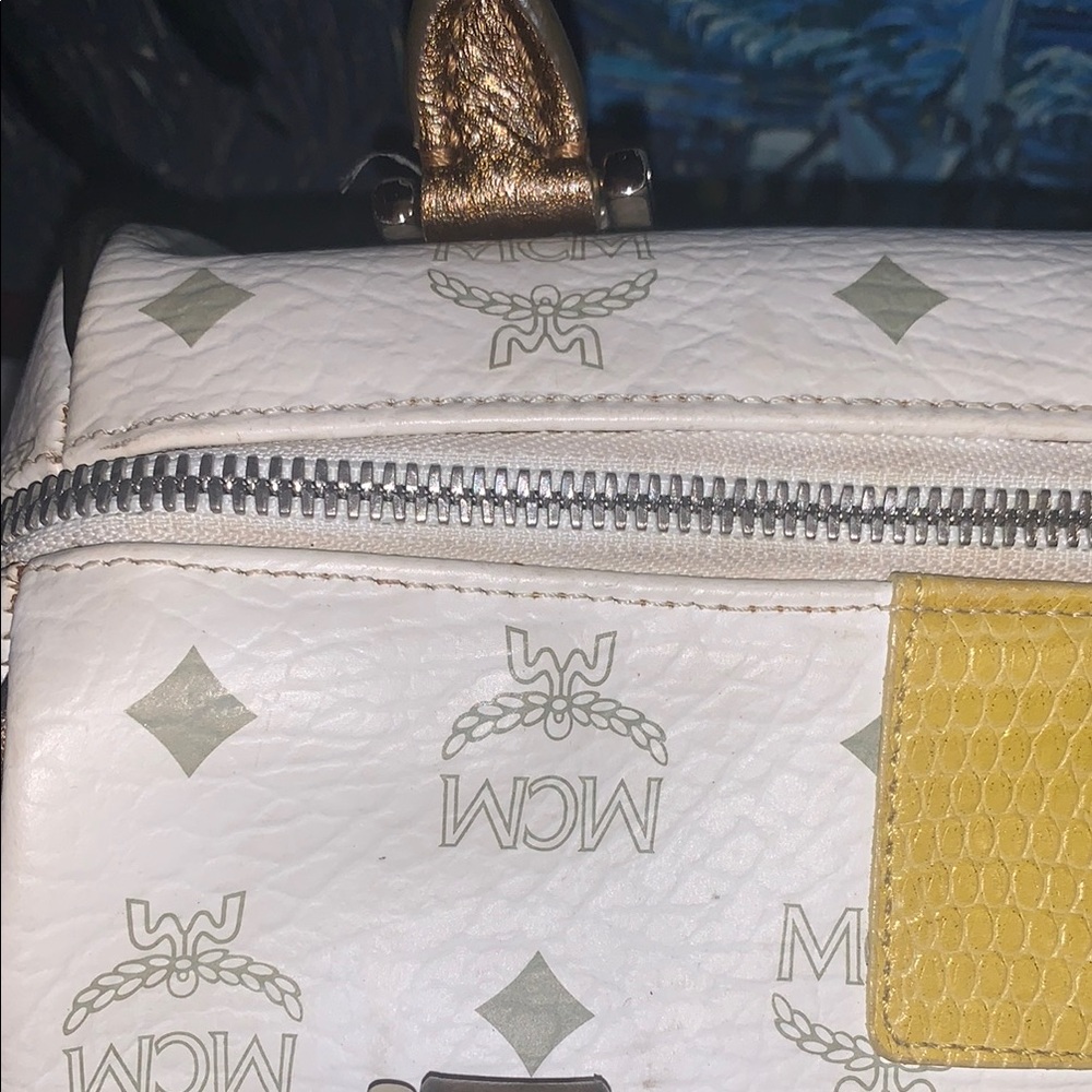 MCM White and Gold Satchel Bag - Picture 11 of 16
